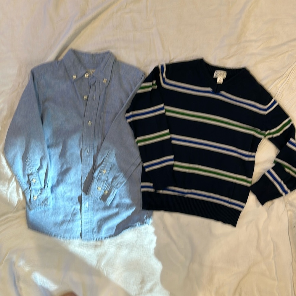 Children’s Place boys sweater and long sleeved button down. Size 5/6.